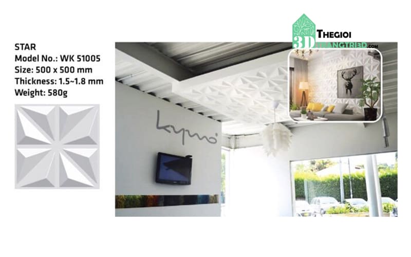 Ốp tường nhựa 3D PVC – STAR WK51005