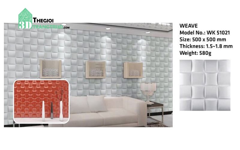 Ốp tường nhựa 3D PVC – WEAVE WK51021