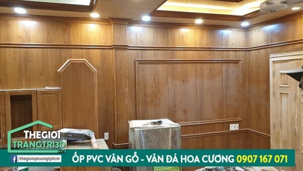 Địa chỉ cung cấp tấm ốp tường giả gỗ PVC số lượng lớn, giá tốt
