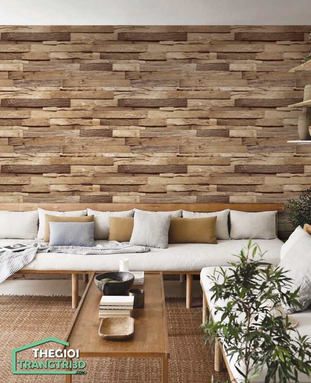 Giấy dán tường giả gỗ đẹp tinh tế
