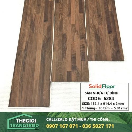 Sàn nhựa vân gỗ tự dán Solid Floor 6284