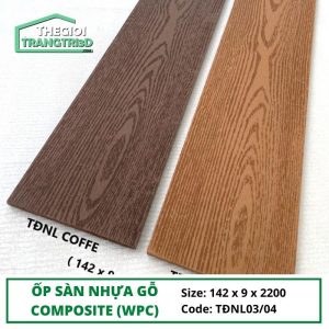 Sàn nhựa gỗ ngoài trời TDNL vân gỗ - Tấm ốp sàn composite