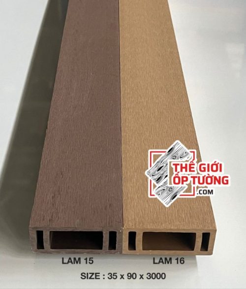 Lam hộp ốp tường nhựa gỗ ngoài trời composite 35x90