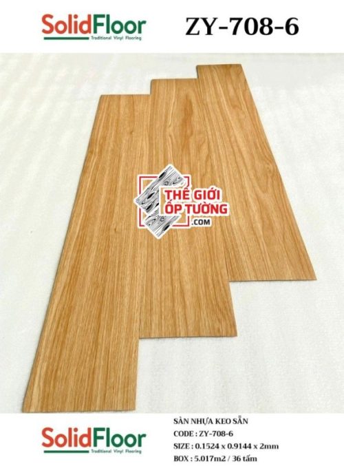 Sàn nhựa giả gỗ sẵn keo tự dán Solid Floor 708-6