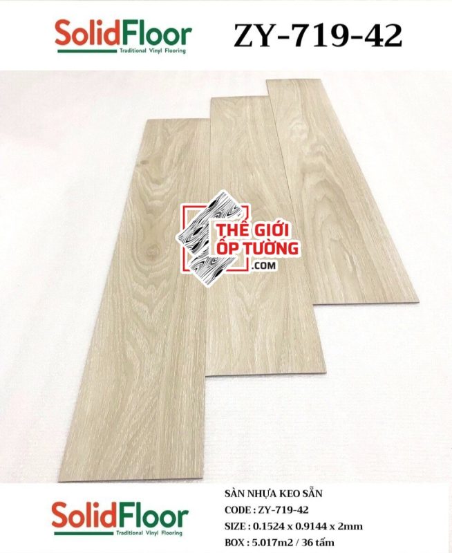 Sàn nhựa giả gỗ sẵn keo tự dán Solid Floor 719-42