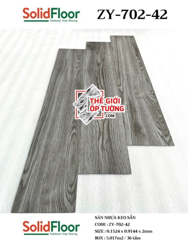 Sàn nhựa giả gỗ sẵn keo tự dán Solid Floor 702-42