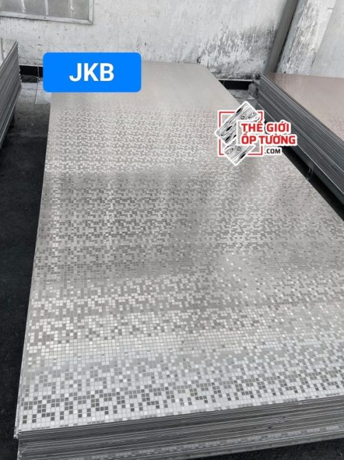 Tấm ốp tường than tre lấp lánh bạc JKB