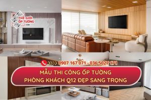 Mẫu thi công ốp tường phòng khách quận 12 đẹp sang trọng