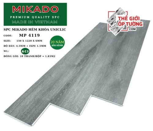 Sàn Gỗ Hèm Khóa SPC MIKADO 6mm 4119