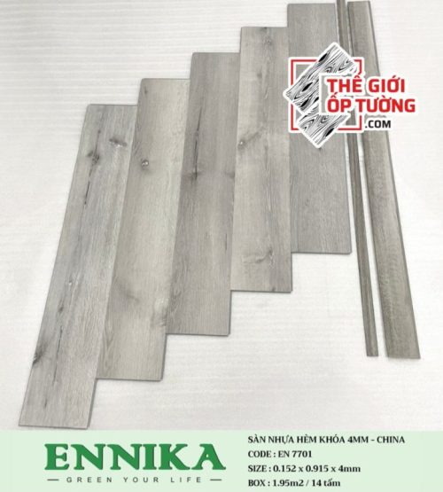 Sàn Nhựa Hèm Khóa Ennika 4mm 7701