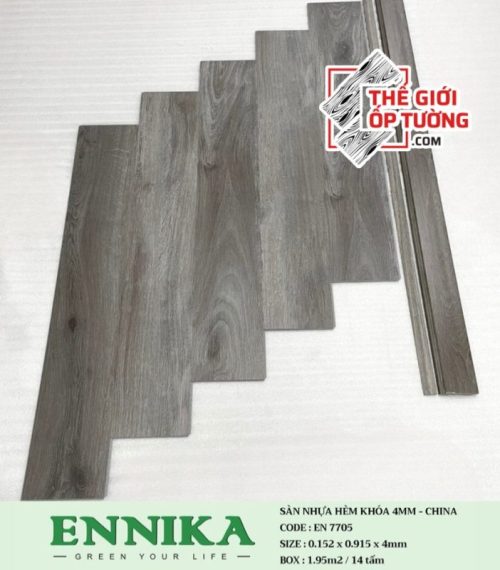 Sàn Nhựa Hèm Khóa Ennika 4mm 7705