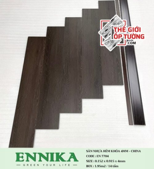 Sàn Nhựa Hèm Khóa Ennika 4mm 7704