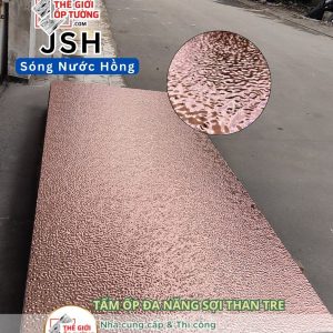 Tấm ốp tường than tre sóng nước hồng JSH