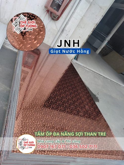 Tấm ốp tường than tre giọt nước hồng JNH