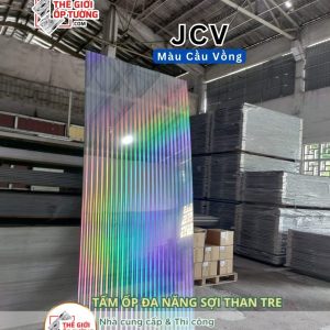 Tấm ốp tường than tre màu cầu vồng JCV