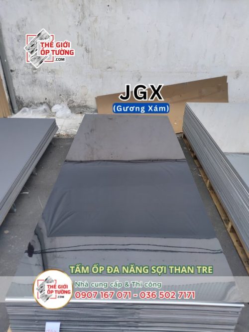 Tấm ốp tường than tre gương xám JGX