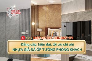 Đẳng cấp, hiện đại, tối ưu chi phí: Nhựa giả đá ốp tường phòng khách