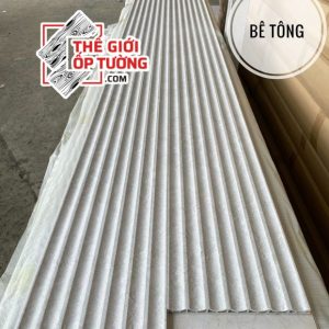 Ốp Tường Lam Sóng Bán Nguyệt màu trơn Xám Bê Tông