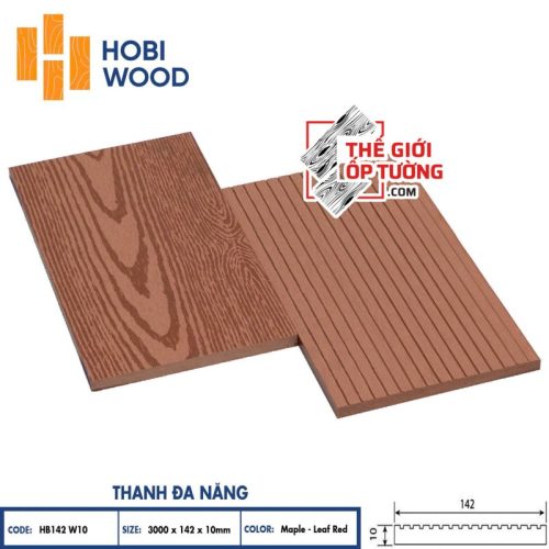 Ốp Tường Sàn Ngoài Trời Gỗ Nhựa Composite Hobi Wood - Thanh Đa Năng 01