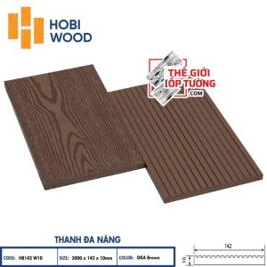 Ốp Tường Sàn Ngoài Trời Gỗ Nhựa Composite Hobi Wood - Thanh Đa Năng 01