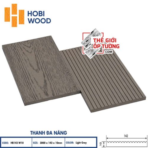 Ốp Tường Sàn Ngoài Trời Gỗ Nhựa Composite Hobi Wood - Thanh Đa Năng 01