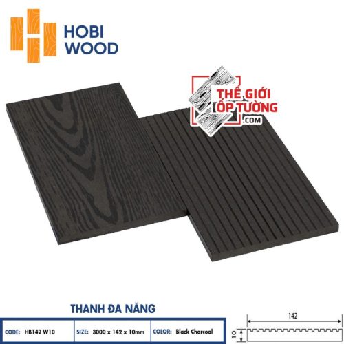 Ốp Tường Sàn Ngoài Trời Gỗ Nhựa Composite Hobi Wood - Thanh Đa Năng 01