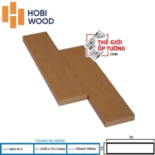 Ốp Tường Sàn Ngoài Trời Gỗ Nhựa Composite Hobi Wood - Thanh Đa Năng 02