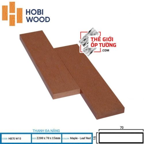 Ốp Tường Sàn Ngoài Trời Gỗ Nhựa Composite Hobi Wood - Thanh Đa Năng 02