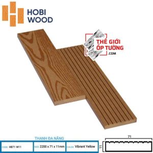 Ốp Tường Sàn Ngoài Trời Gỗ Nhựa Composite Hobi Wood - Thanh Đa Năng 03