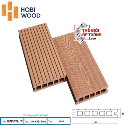 Ốp Tường Sàn Ngoài Trời Gỗ Nhựa Composite Hobi Wood - Ốp Lỗ Vuông