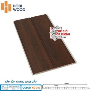 Tấm ốp tường nano vân gỗ cao cấp HOBI Wood 3000x200x8mm