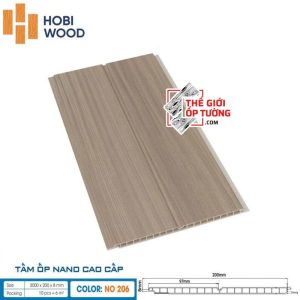 Tấm ốp tường nano vân gỗ cao cấp HOBI Wood 3000x200x8mm