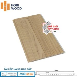 Tấm ốp tường nano vân gỗ cao cấp HOBI Wood 3000x200x8mm