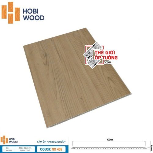 Tấm ốp tường nano vân gỗ cao cấp HOBI Wood 3000x400x8mm