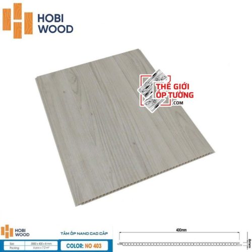 Tấm ốp tường nano vân gỗ cao cấp HOBI Wood 3000x400x8mm