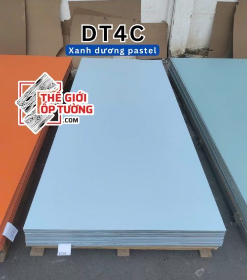 Ốp tường than tre đơn sắc xanh dương pastel DT4C