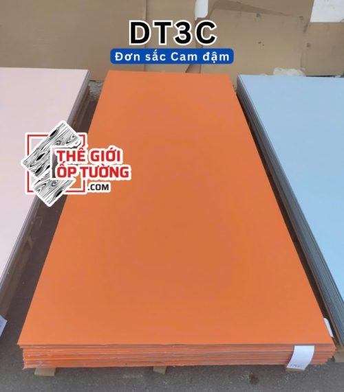 Ốp tường than tre đơn sắc cam đậm DT3C