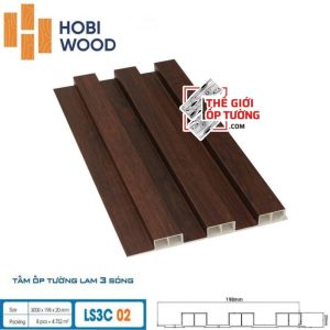 Lam Sóng Ốp Tường HOBI Wood - Lam 3 sóng vân gỗ