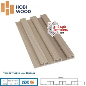 Lam Sóng Ốp Tường HOBI Wood - Lam 3 sóng vân gỗ