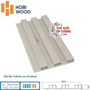 Lam Sóng Ốp Tường HOBI Wood - Lam 3 sóng vân gỗ