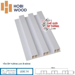 Lam Sóng Ốp Tường HOBI Wood - Lam 3 sóng trắng trơn