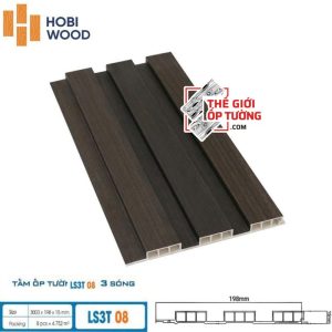 Lam Sóng Ốp Tường HOBI Wood - Lam 3 sóng thấp vân gỗ