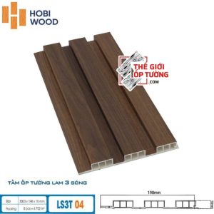 Lam Sóng Ốp Tường HOBI Wood - Lam 3 sóng thấp vân gỗ