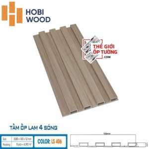 Lam Sóng Ốp Tường HOBI Wood - Lam 4 sóng vân gỗ