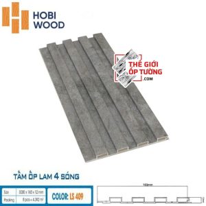 Lam Sóng Ốp Tường HOBI Wood - Lam 4 sóng vân xi măng