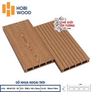 Ốp Tường Sàn Ngoài Trời Gỗ Nhựa Composite Hobi Wood - Ốp Lỗ Chữ Nhật