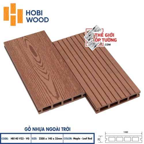 Ốp Tường Sàn Ngoài Trời Gỗ Nhựa Composite Hobi Wood - Ốp Lỗ Chữ Nhật