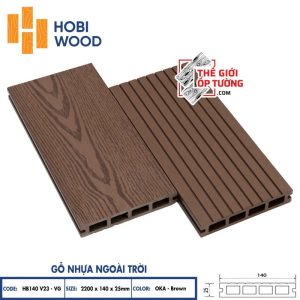 Ốp Tường Sàn Ngoài Trời Gỗ Nhựa Composite Hobi Wood - Ốp Lỗ Chữ Nhật