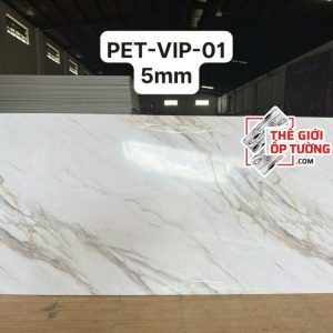 Ốp tường than tre vân đá 5mm PET VIP 01