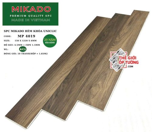 Sàn Gỗ Hèm Khóa SPC MIKADO 6mm 4019